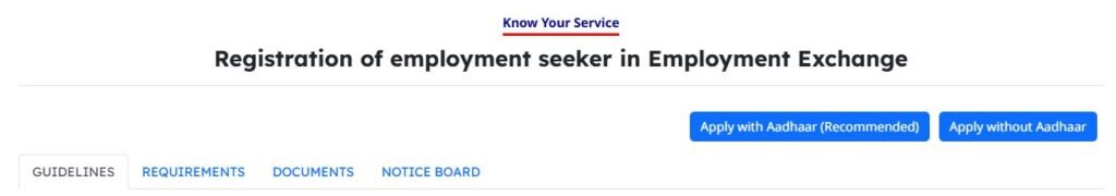 Aadhaar-based Employment Exchange registration